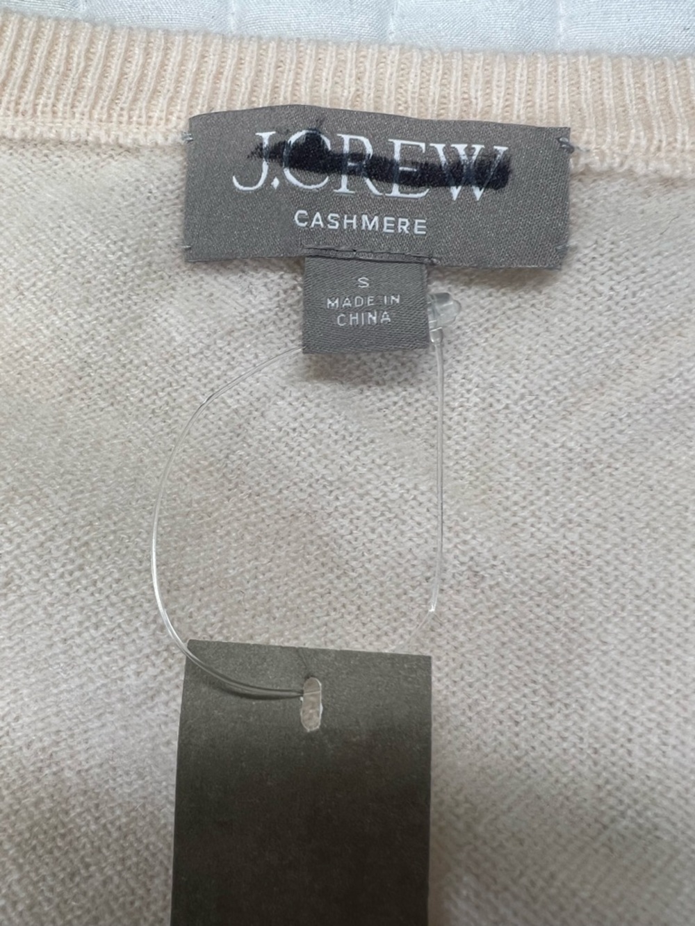 J. Crew Cashmere Relaxed V neck Sweater in Heather Muslin Beige Size Small - Picture 5 of 10